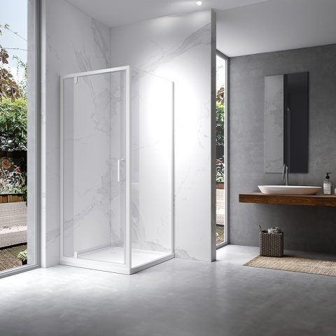 KABINA PRYSZNICOWA PROSTOKĄTNA KZ05A BIAŁA 90x80 CM - sklep